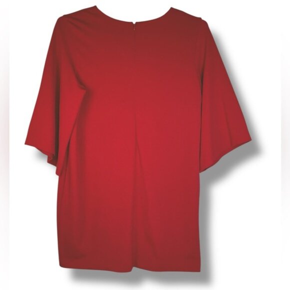 Chico's Sheath Shift Dress Bell Sleeve V Neck Dressy Red Plus 20/22 XXL - Picture 6 of 15